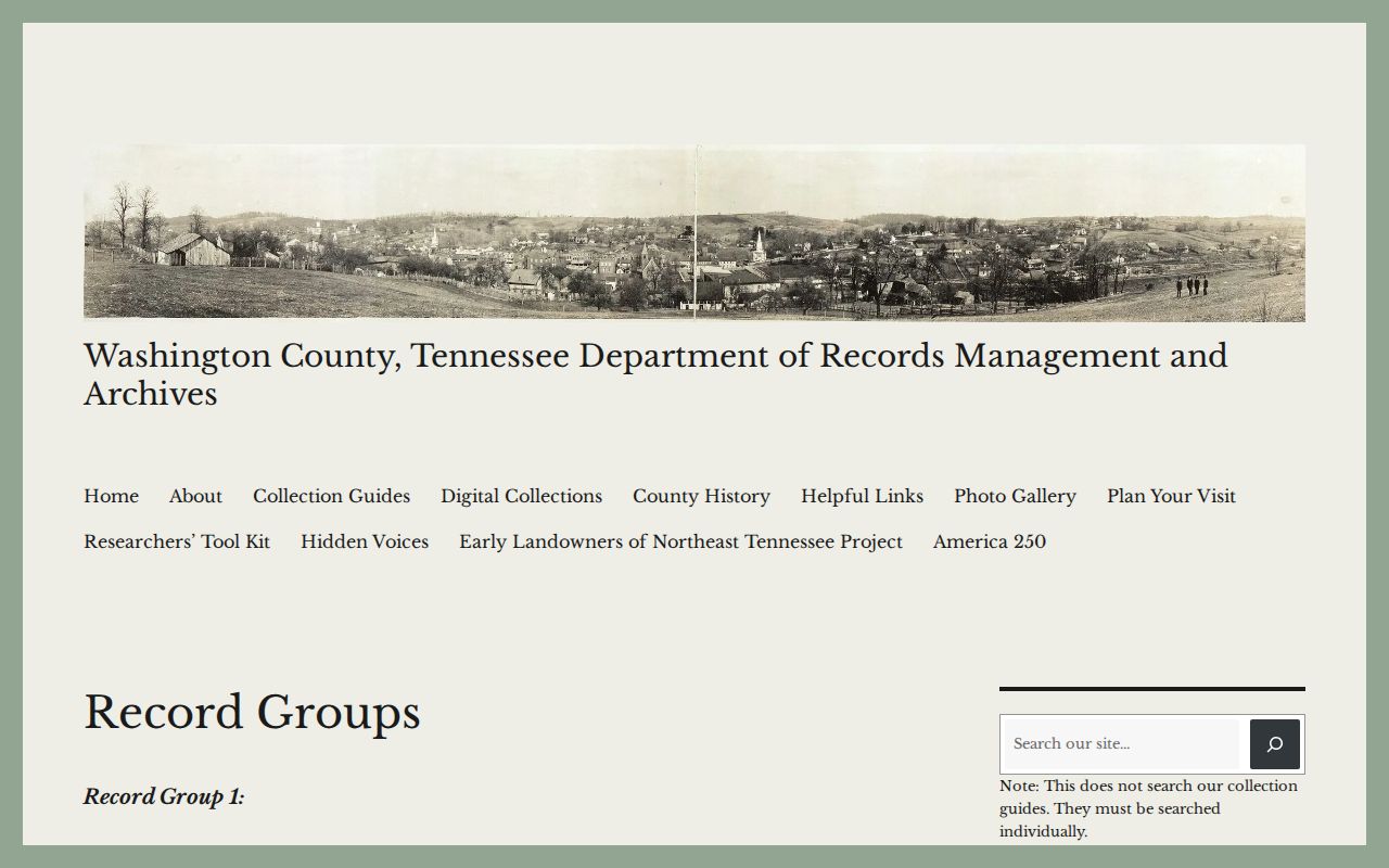 Johnson City city directory research through Washington County Archives record groups